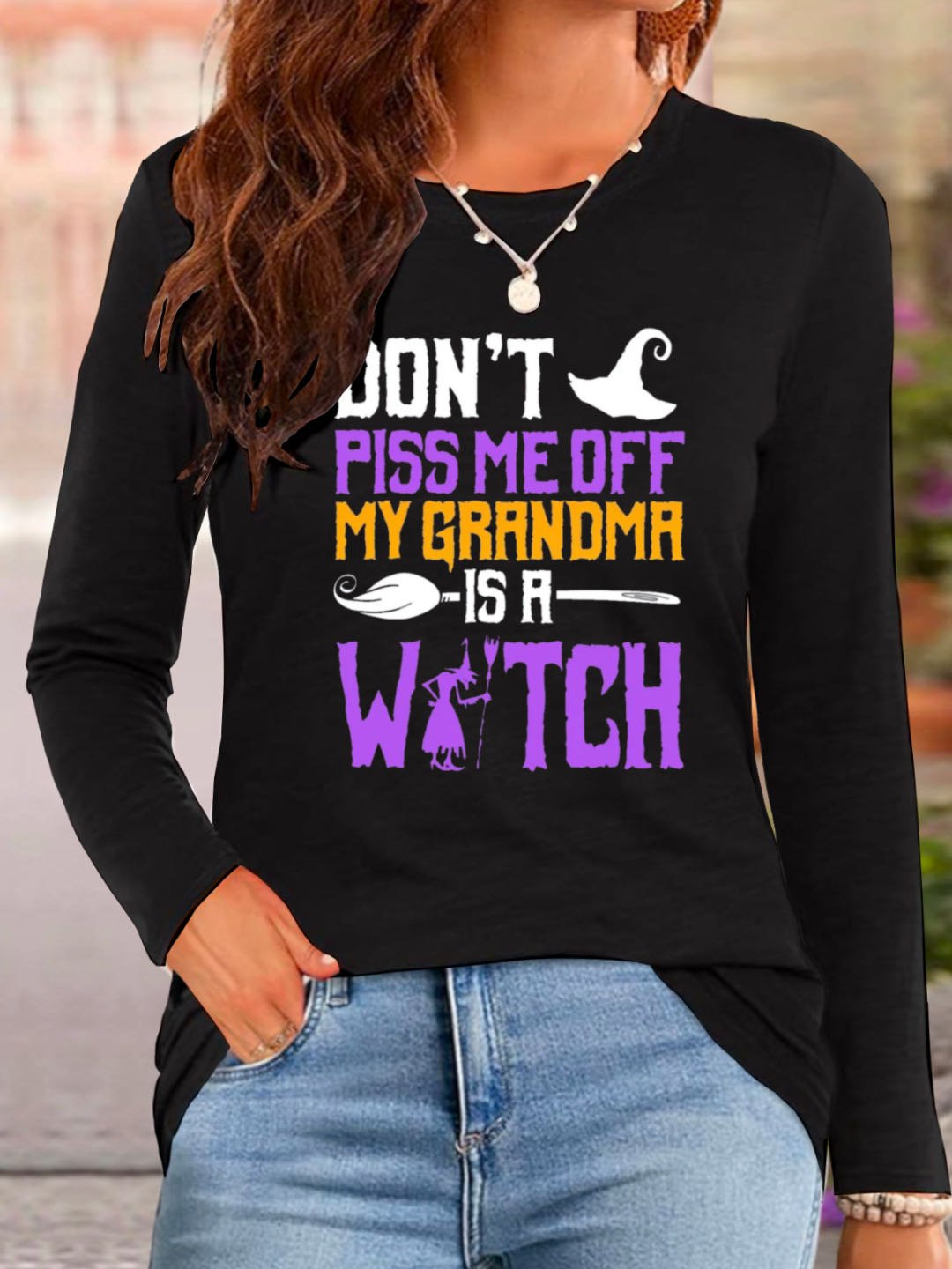 Don't Piss Me Off My Grandma Is A Witch Shirt witch Halloween T-Shirt