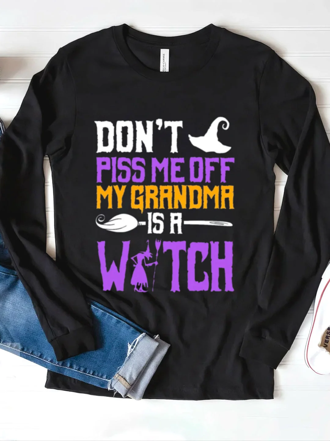 Don't Piss Me Off My Grandma Is A Witch Shirt witch Halloween T-Shirt