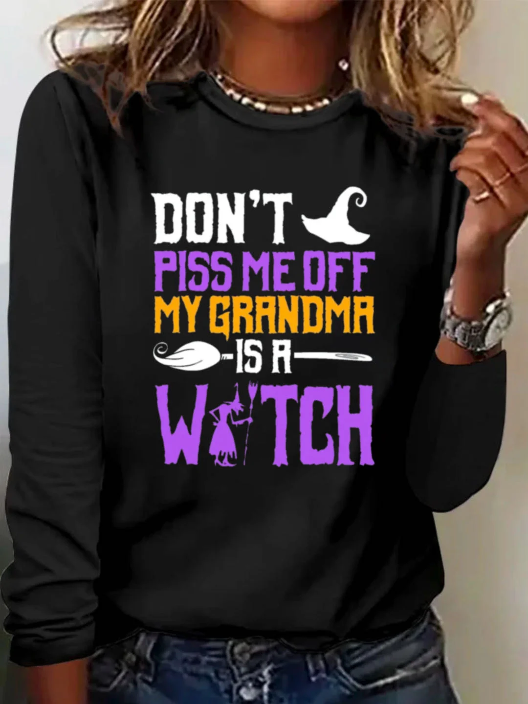 Don't Piss Me Off My Grandma Is A Witch Shirt witch Halloween T-Shirt