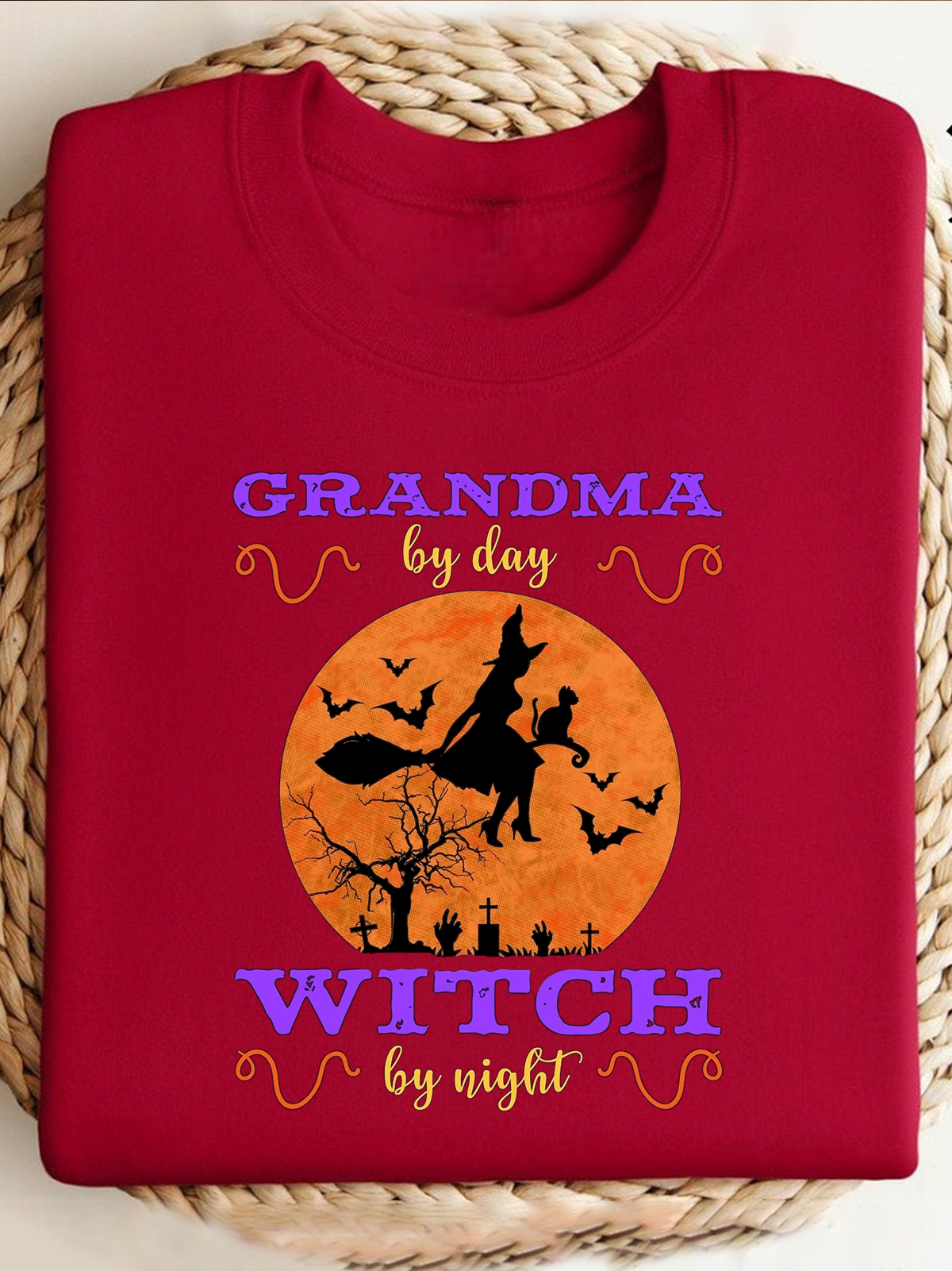 Grandma By Day Witch By Night witch Halloween Sweatshirt