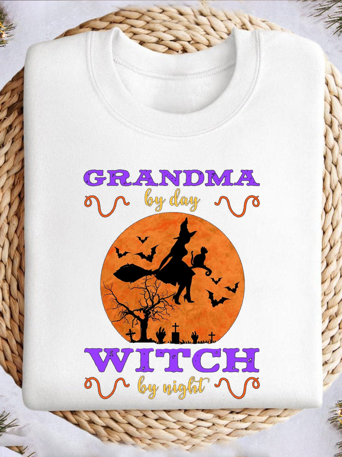 Grandma By Day Witch By Night witch Halloween Sweatshirt