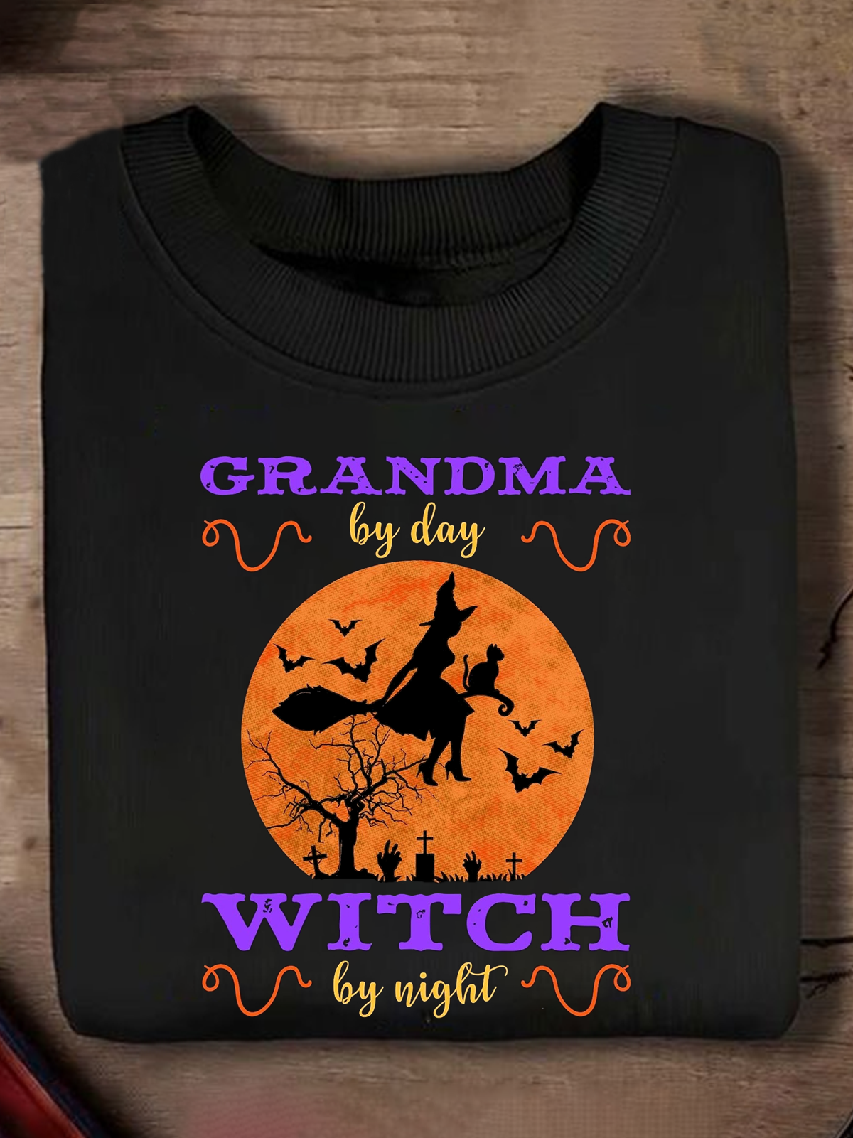 Grandma By Day Witch By Night witch Halloween Sweatshirt