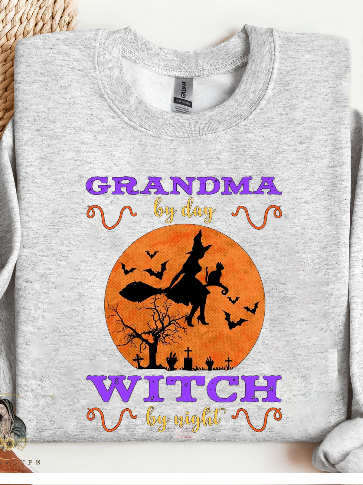 Grandma By Day Witch By Night witch Halloween Sweatshirt