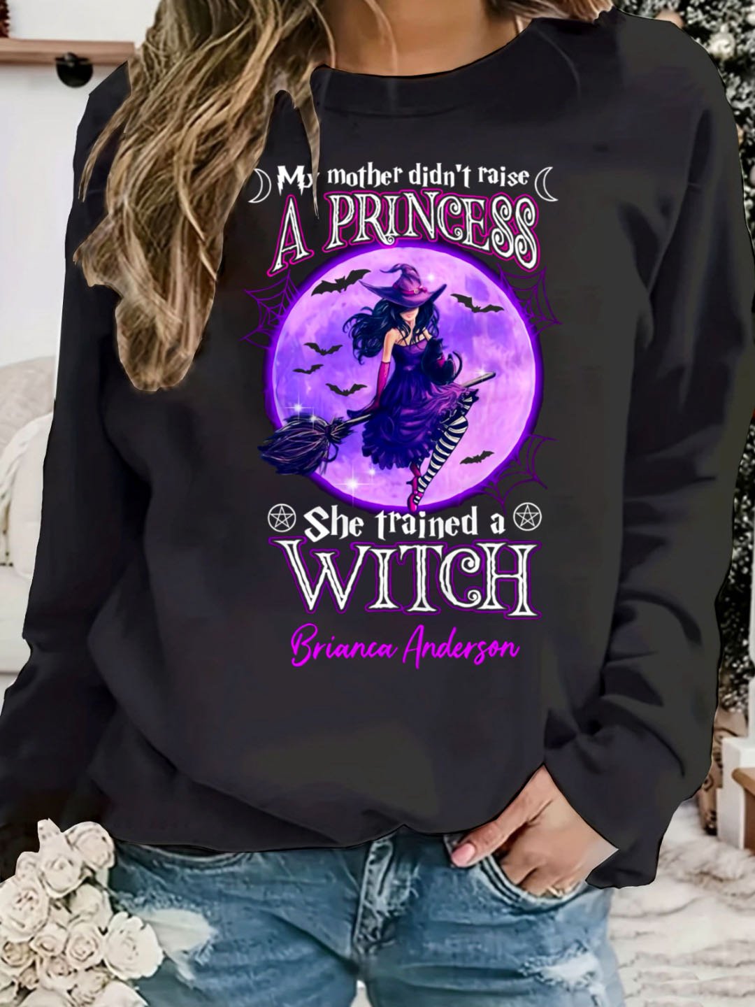 Personalized Halloween Witch Mother Raise witch Halloween  Sweatshirt