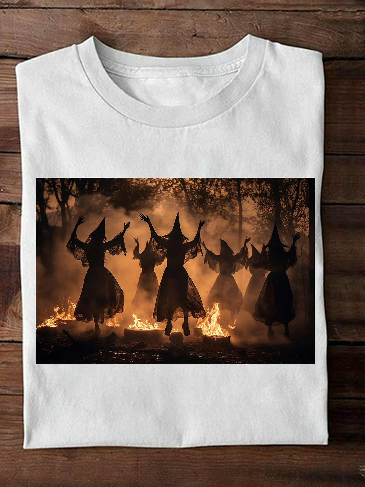 Woodland Witches Gothic Photo Dancing Witches of the Forest  witch Halloween T-Shirt