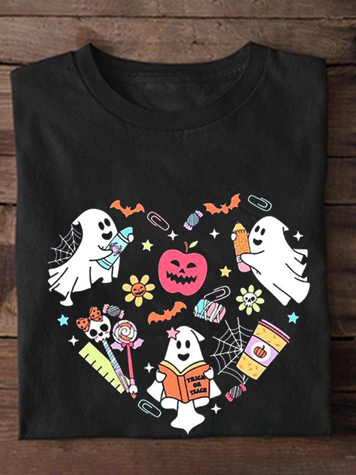 Casual Cotton witch Halloween T-Shirt