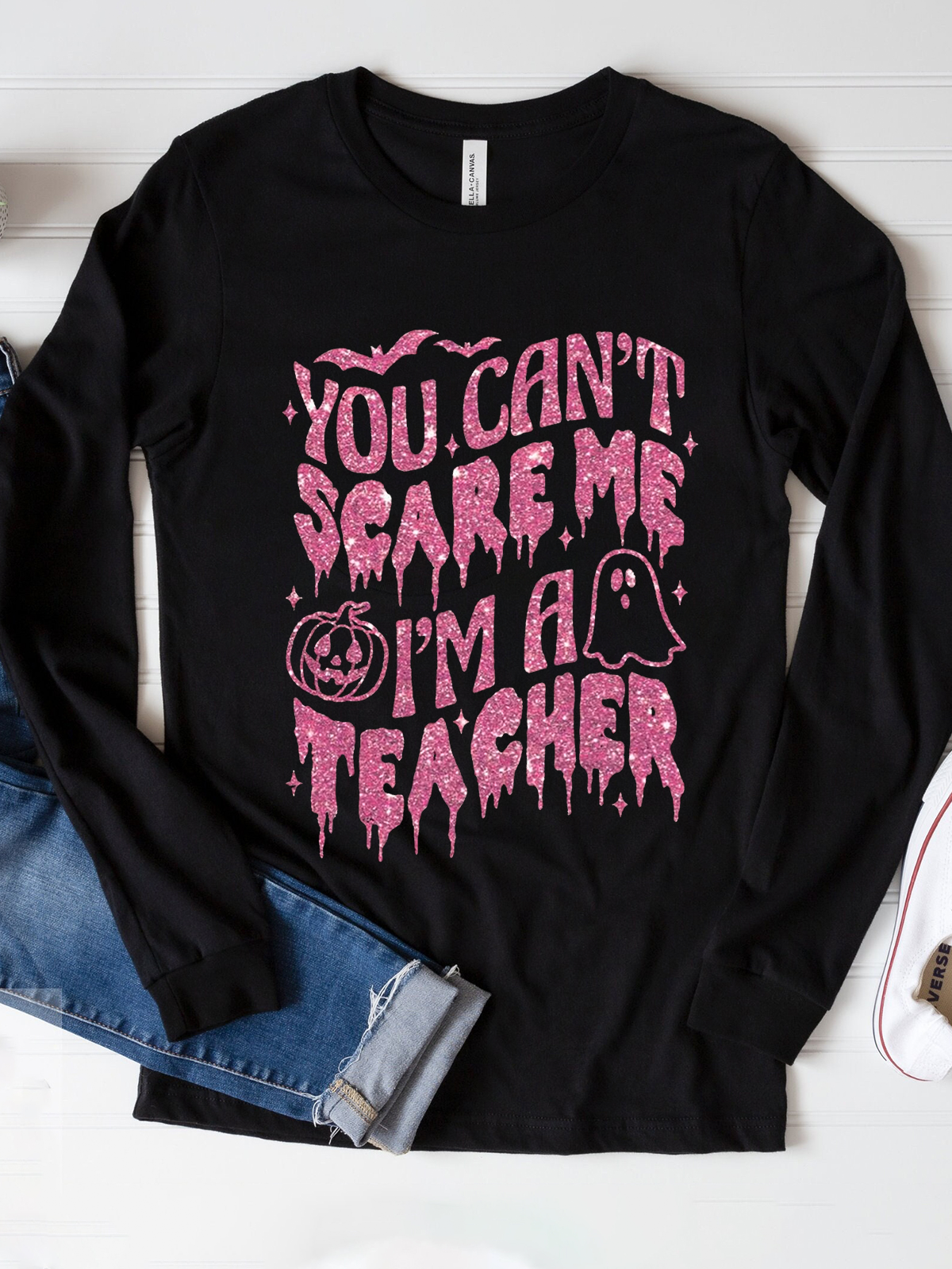 You Can't Scare Me I'm A Teacher witch Halloween T-Shirt