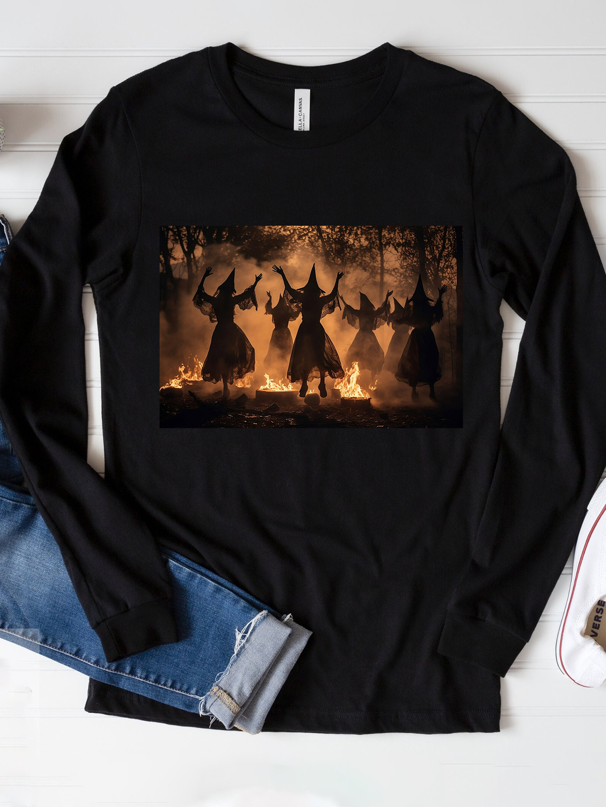 Woodland Witches Gothic Photo Dancing Witches of the Forest  witch Halloween T-Shirt