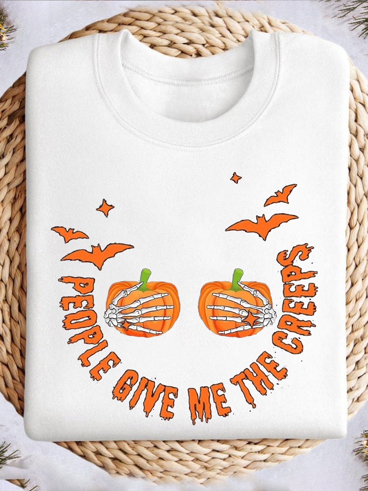 People Give Me The Creeps witch Halloween Sweatshirt