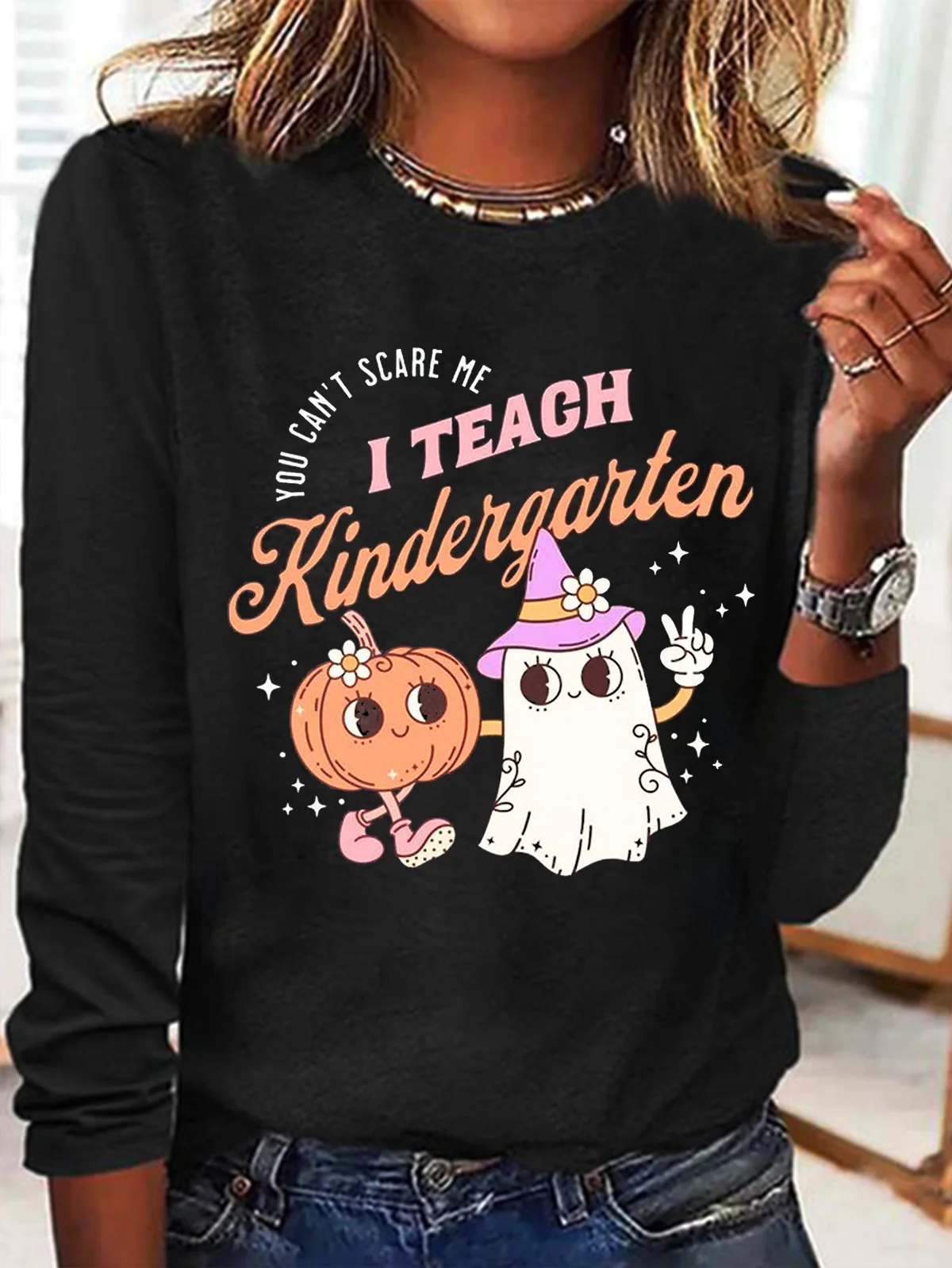 Halloween Kindergarten Teacher witch Halloween T-Shirt