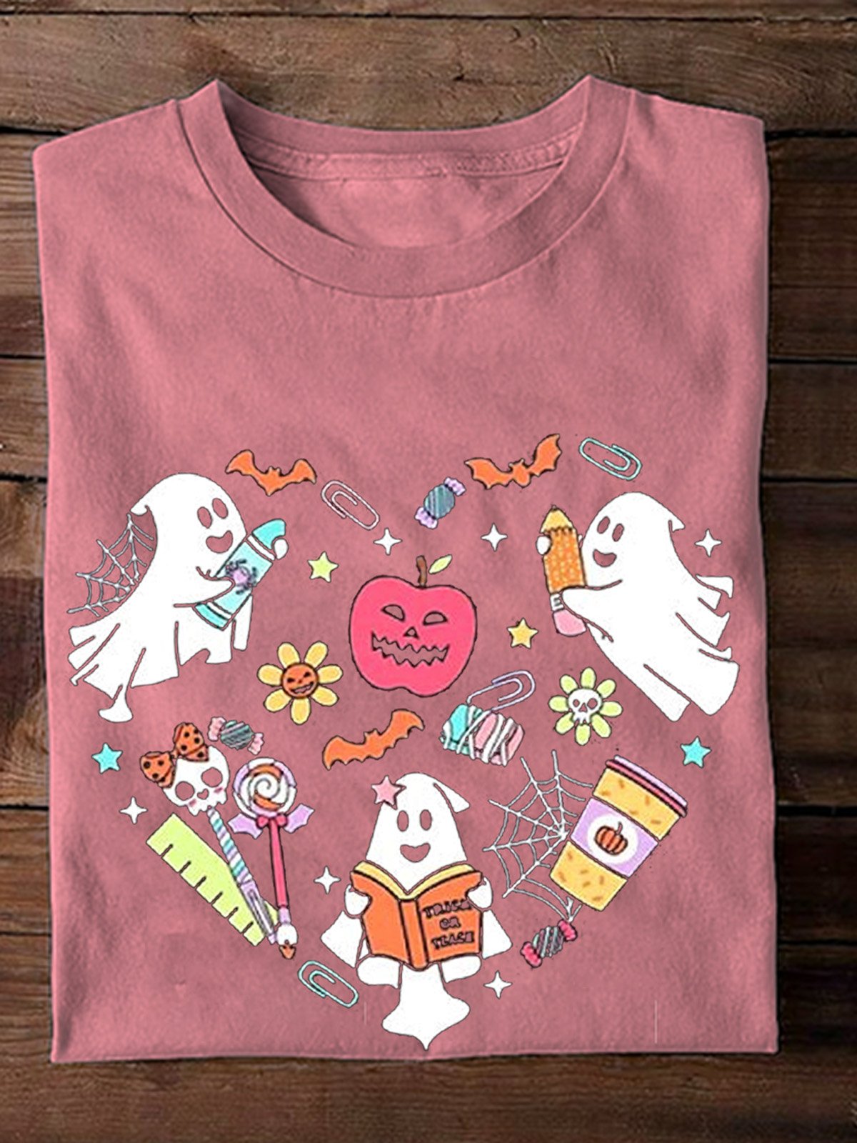 Casual Cotton witch Halloween T-Shirt