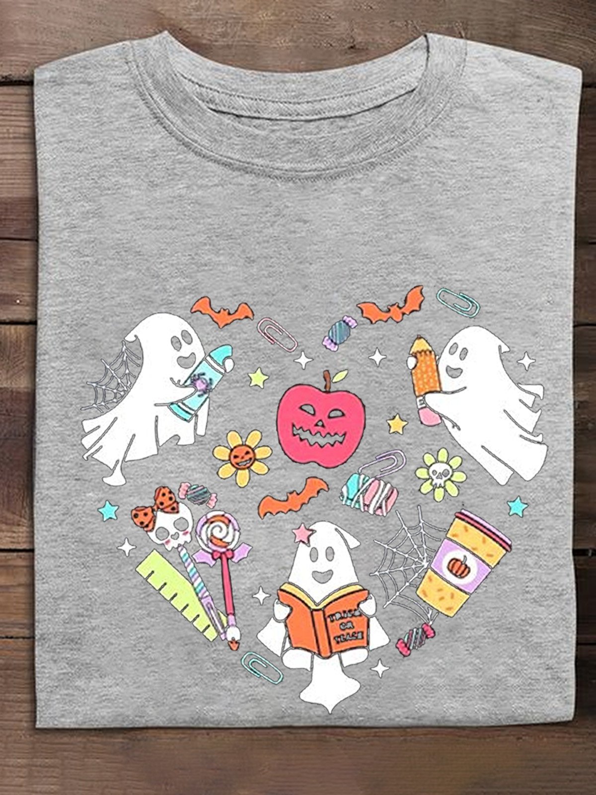 Casual Cotton witch Halloween T-Shirt