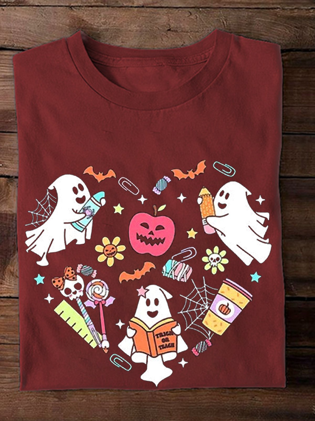 Casual Cotton witch Halloween T-Shirt