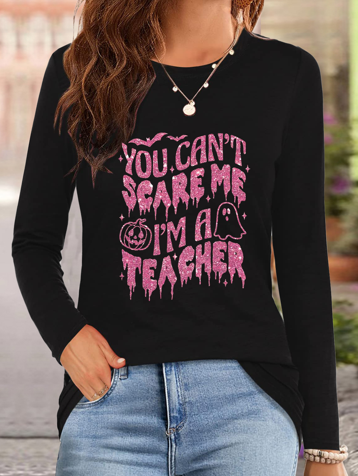 You Can't Scare Me I'm A Teacher witch Halloween T-Shirt