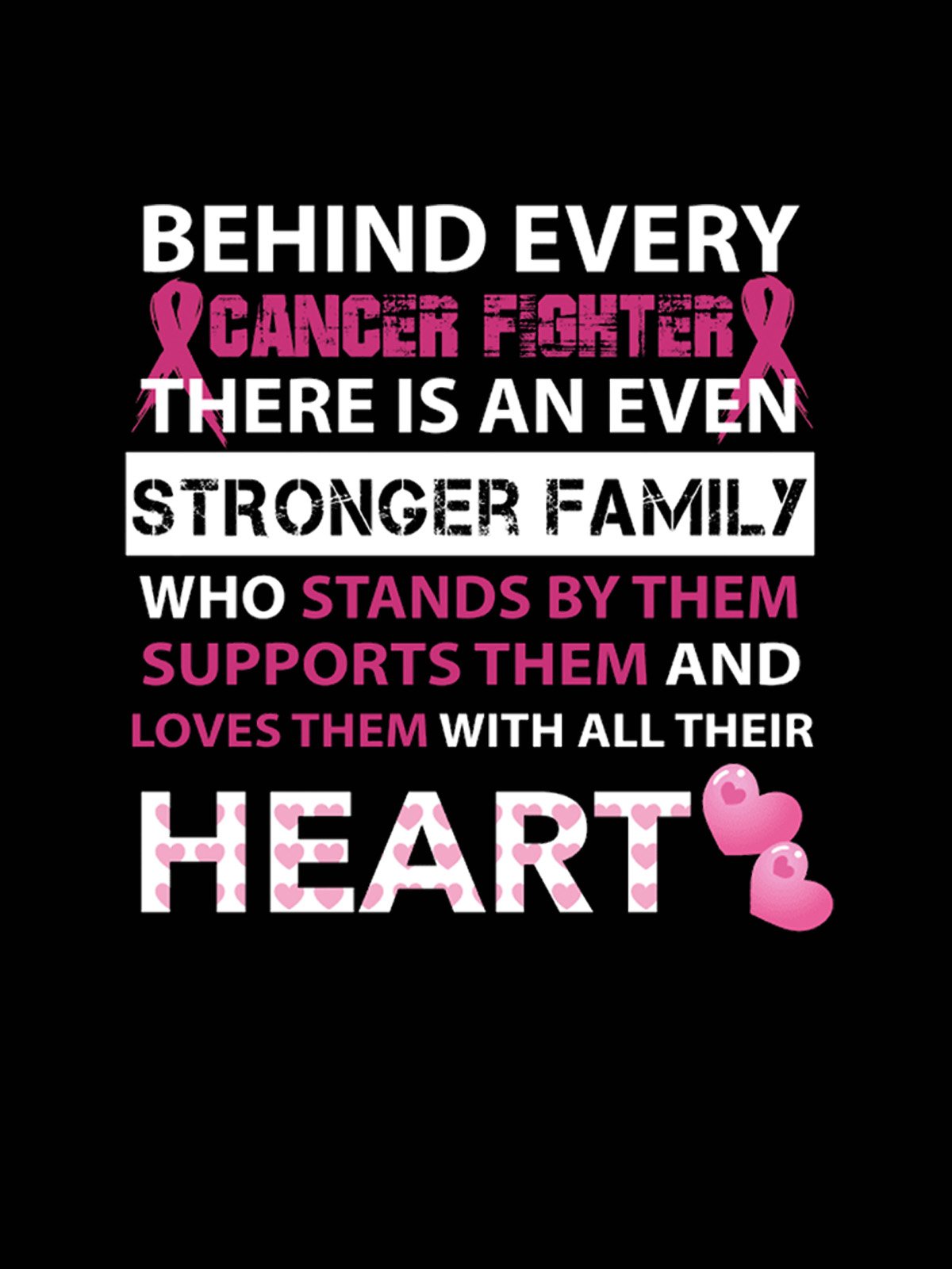 behind every breast cancer fighter is stronger family Breast Cancer T-Shirt