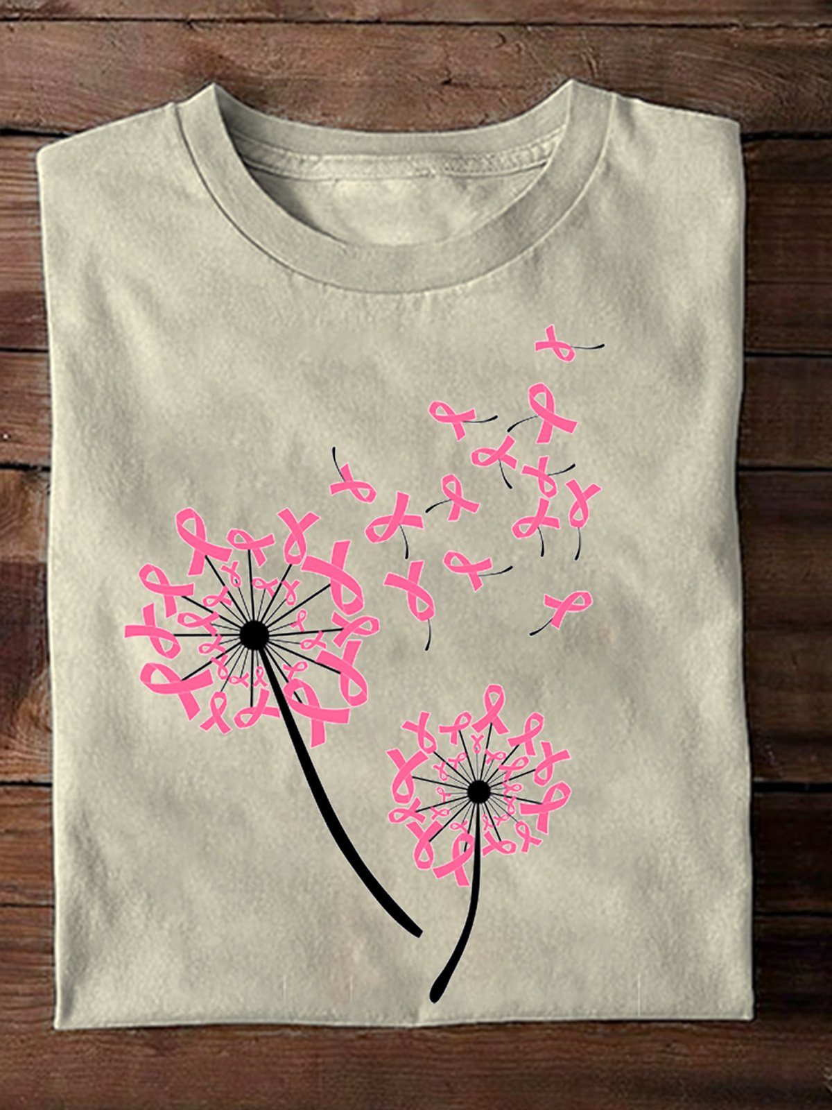 World Breast cancer Awareness Dandelion Awesome Breast Cancer T-Shirt