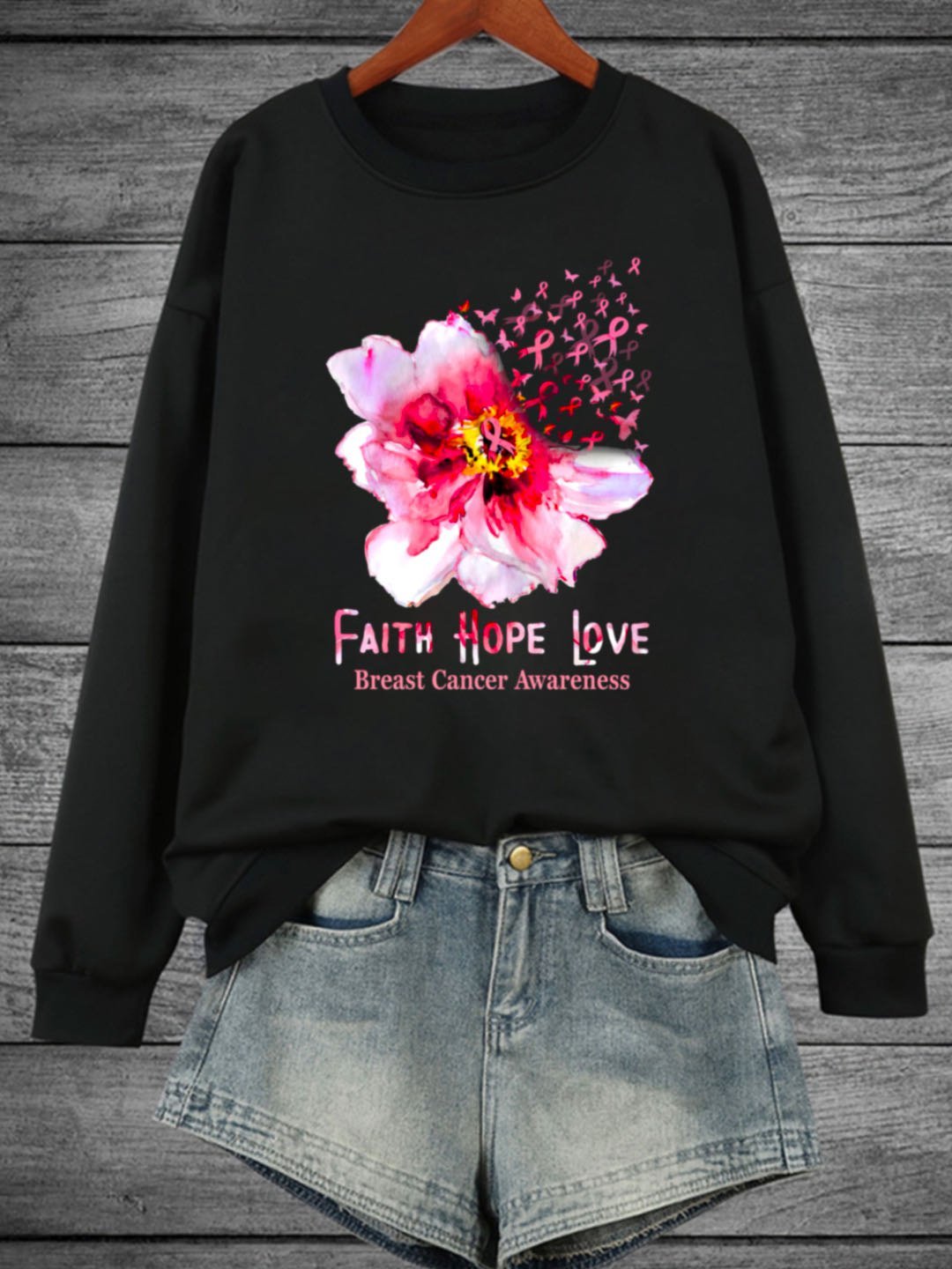 Faith Hope Love Breast Cancer awareness Breast Cancer Sweatshirt