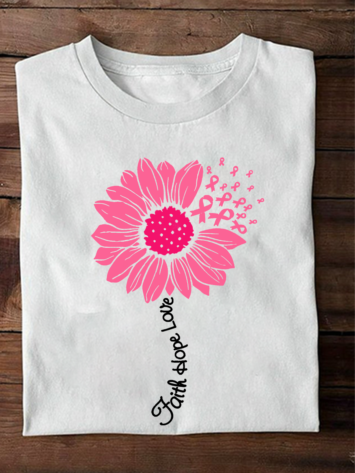 Faith Hope Love Breast Cancer T-Shirt