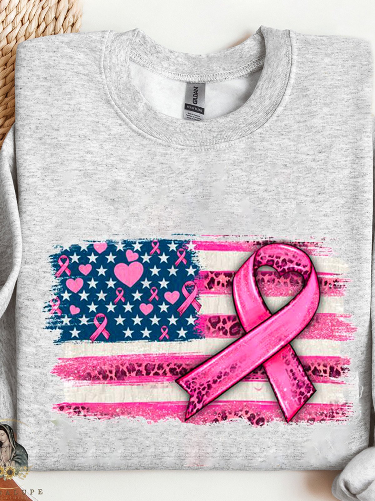 Casual Striped Breast Cancer Sweatshirt