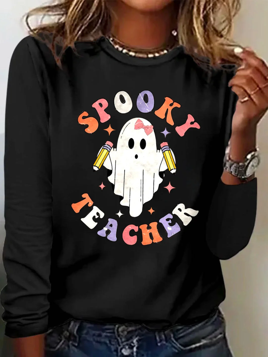 witch Spooky Teacher  Halloween T-Shirt