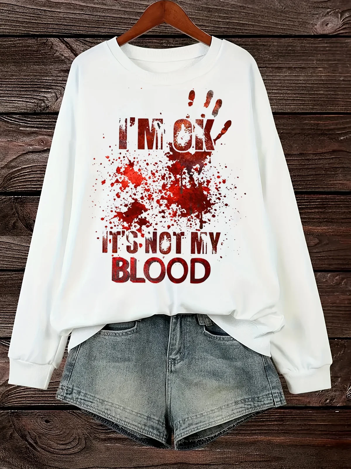 I'M Ok It'S Not My Blood witch Halloween Sweatshirt