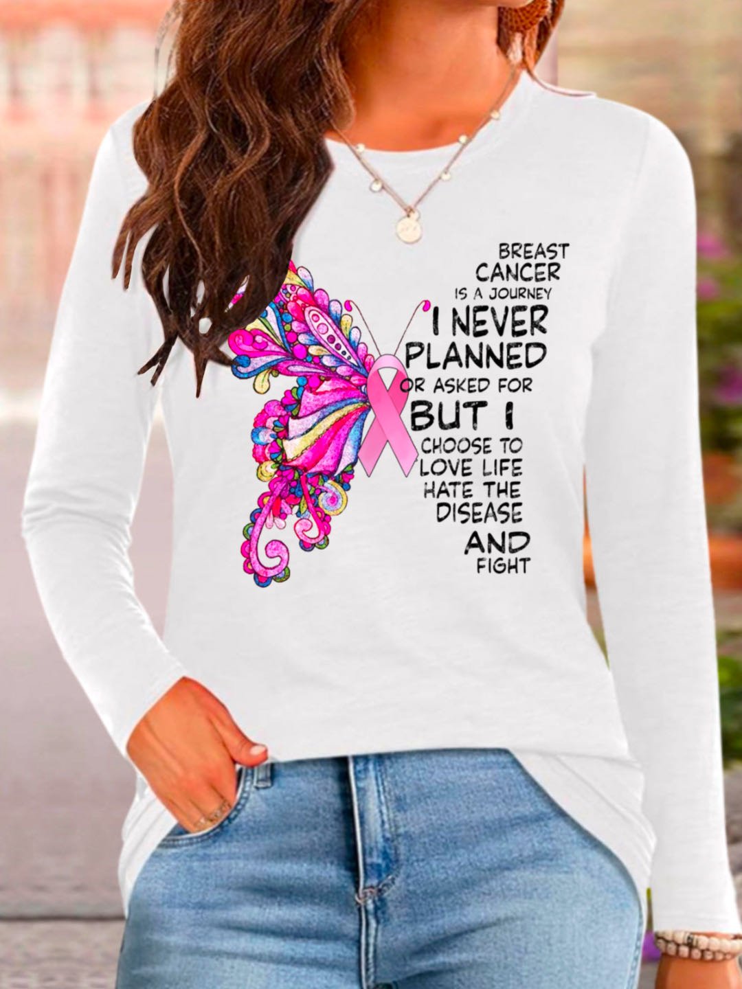 BREAST CANCER  is A JOURNEY I NEVER PLANNED OR ASKED FOR BUT I CHOOSE TO LOVE LIFE HATE THE DISEASE AND fight Breast Cancer  T-Shirt