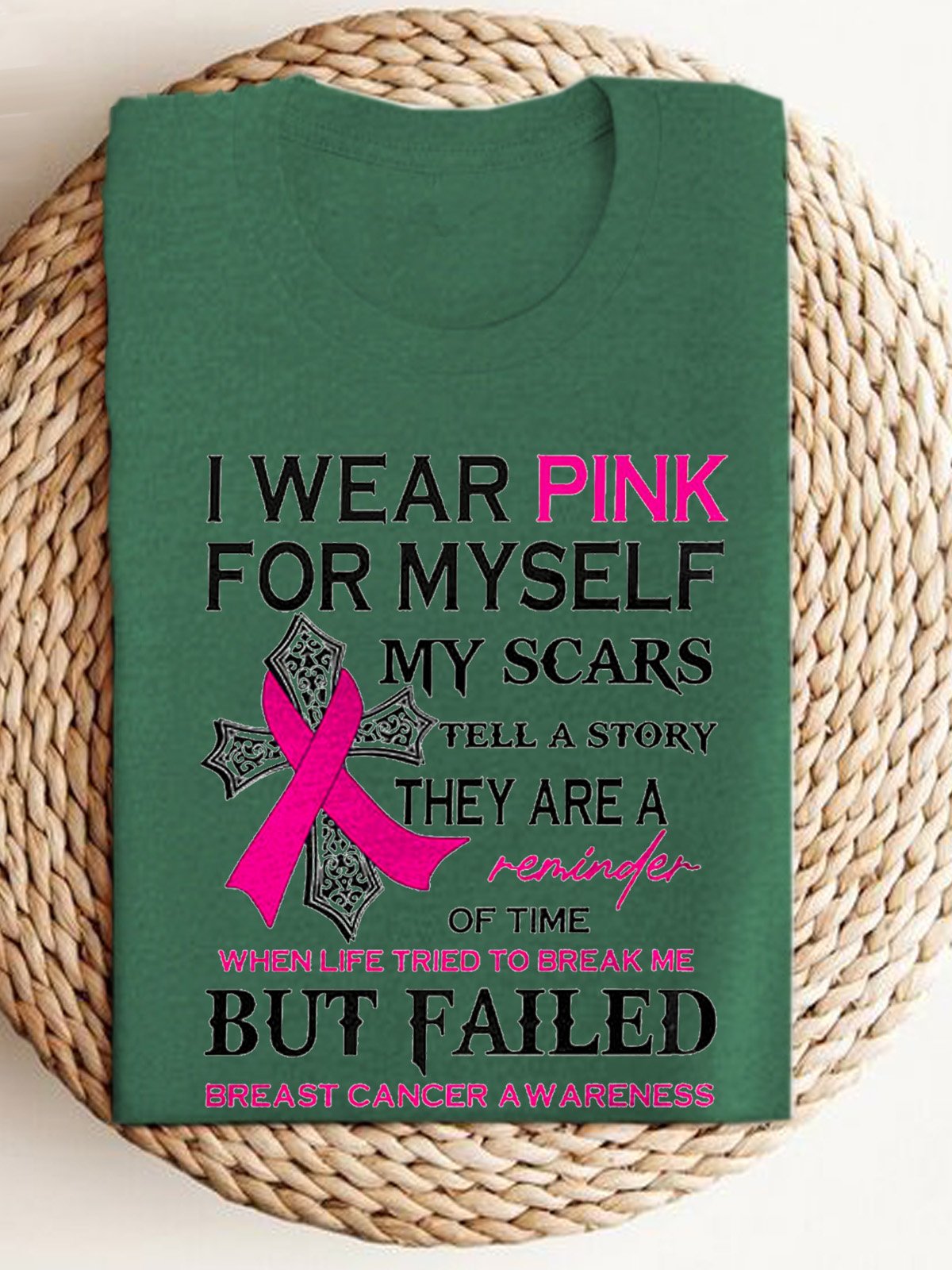 I Wear Pink For Myself Print Breast Cancer Sweatshirt