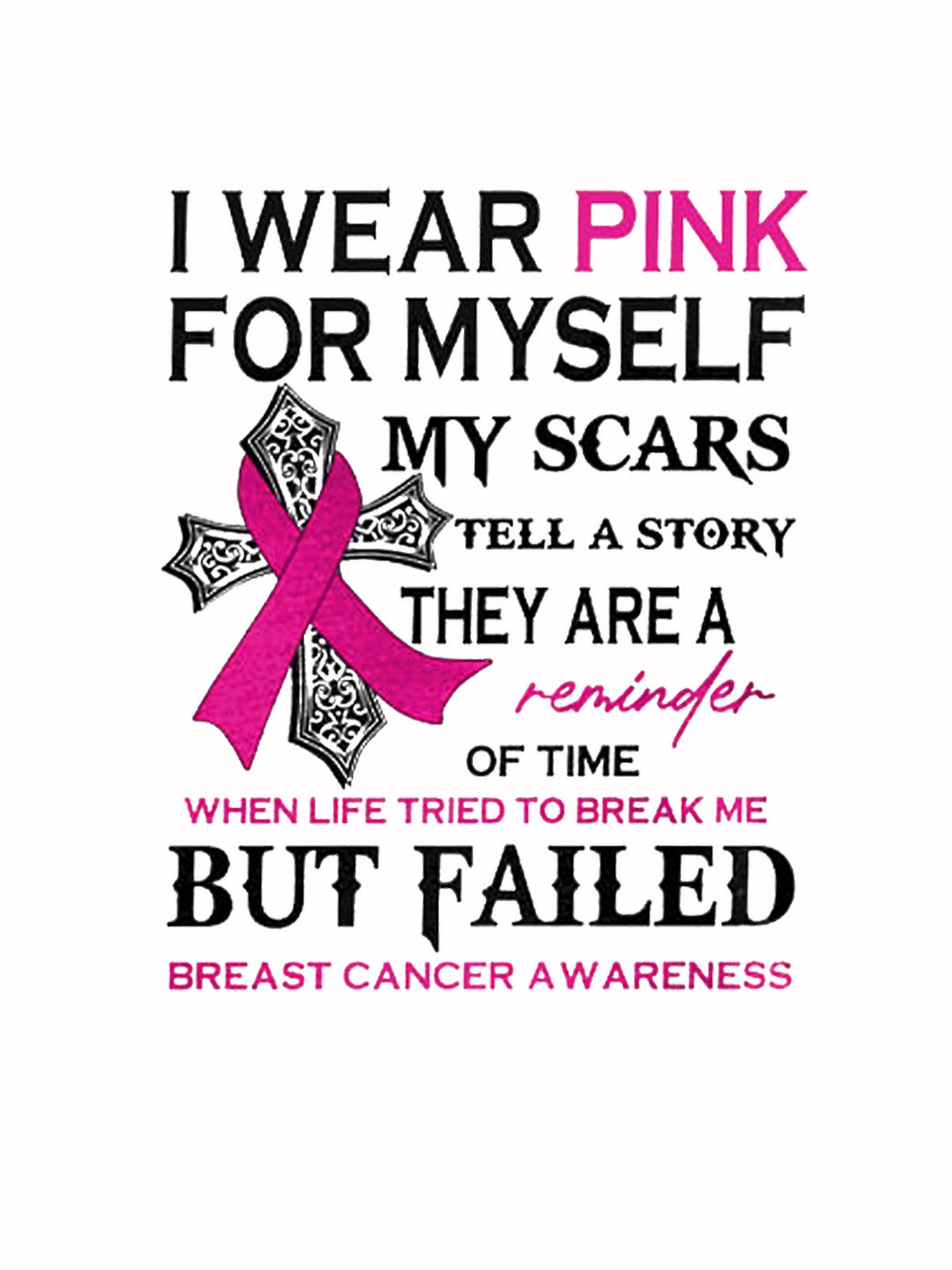 I Wear Pink For Myself Print Breast Cancer Sweatshirt