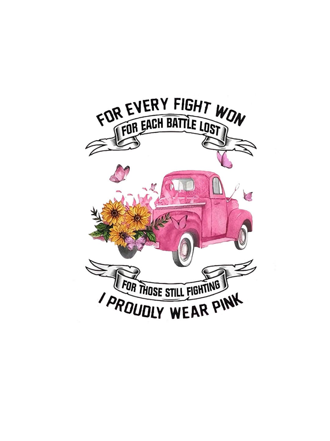 I Proudly Wear Pink  Breast Cancer  T-Shirt