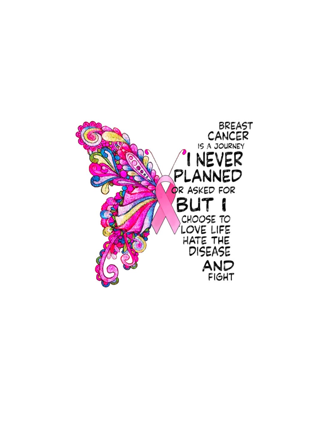 BREAST CANCER  is A JOURNEY I NEVER PLANNED OR ASKED FOR BUT I CHOOSE TO LOVE LIFE HATE THE DISEASE AND fight Breast Cancer  T-Shirt