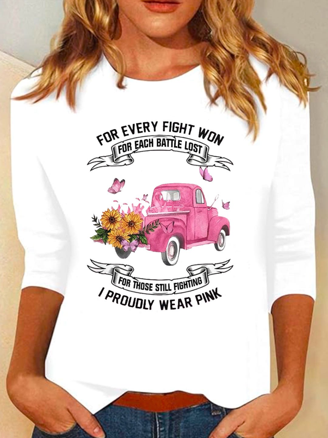 I Proudly Wear Pink  Breast Cancer  T-Shirt