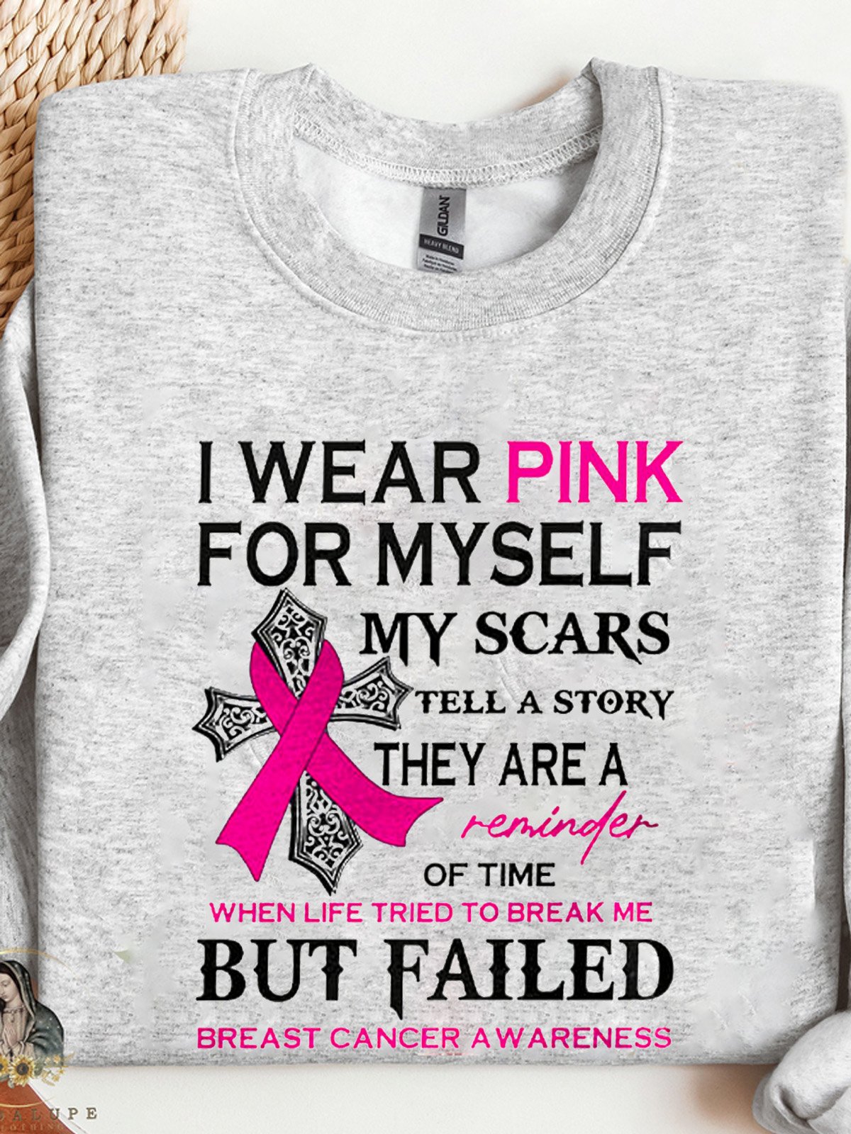 I Wear Pink For Myself Print Breast Cancer Sweatshirt