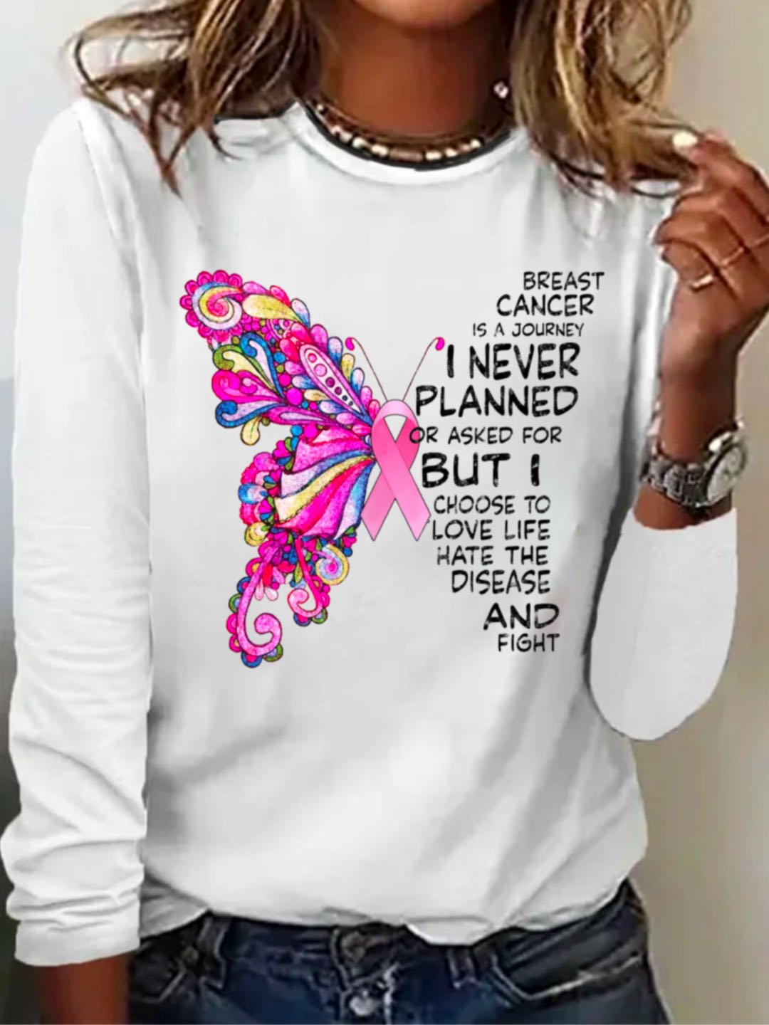 BREAST CANCER  is A JOURNEY I NEVER PLANNED OR ASKED FOR BUT I CHOOSE TO LOVE LIFE HATE THE DISEASE AND fight Breast Cancer  T-Shirt