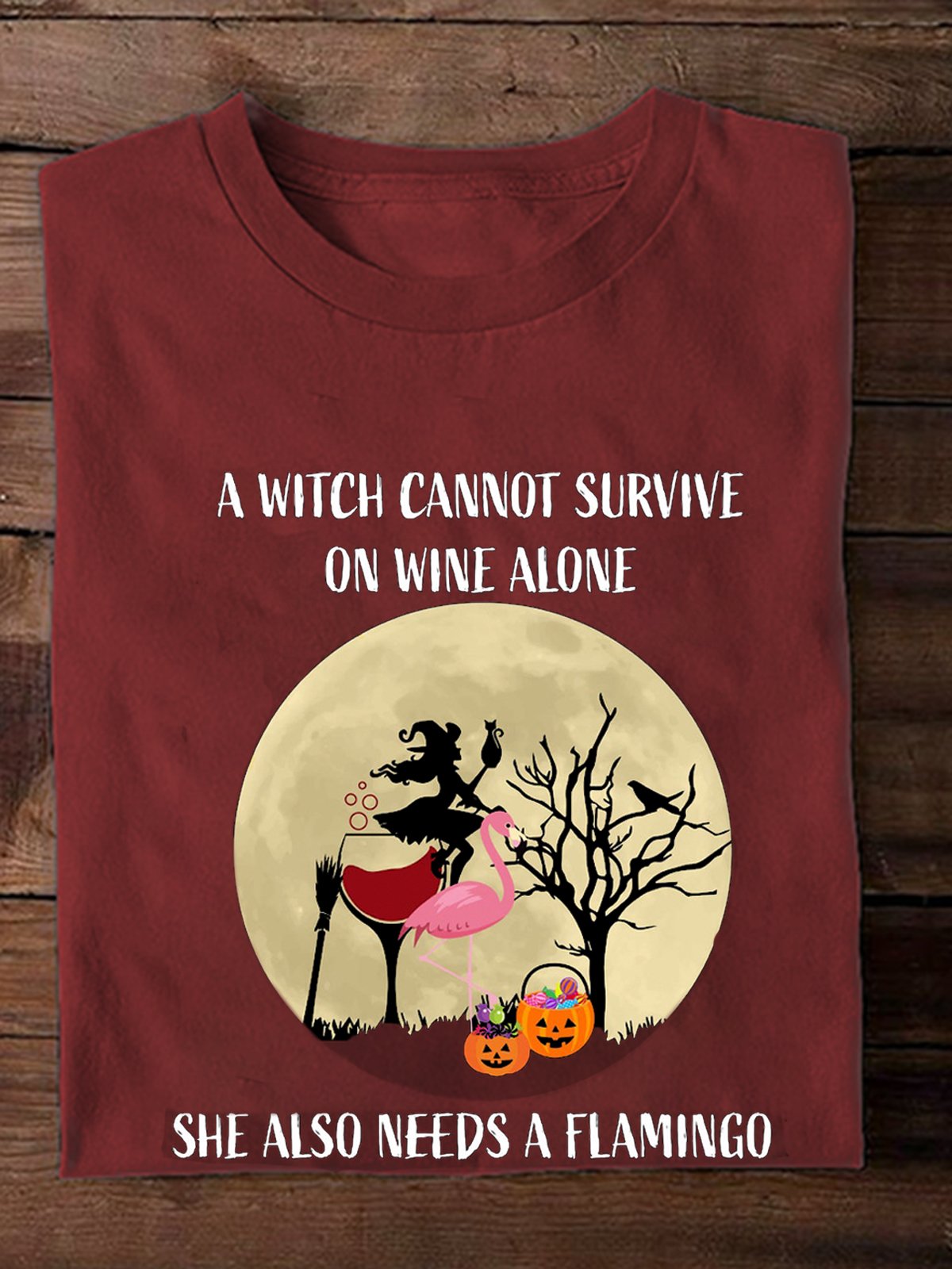 Witch, Wine, Flamingo Halloween Shirt, Halloween Flamingo witch Halloween T-Shirt