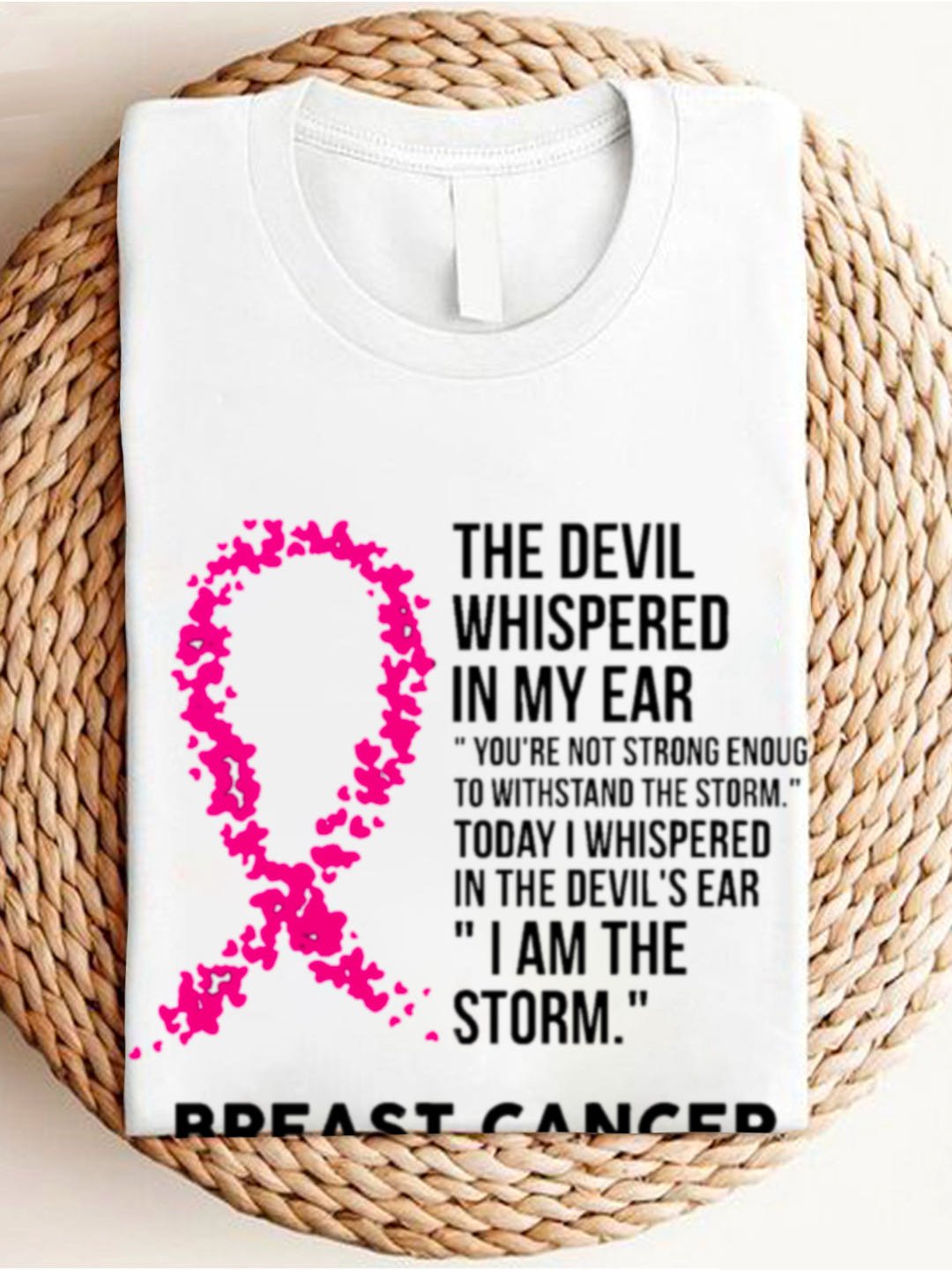 Breast Cancer Awareness Print Casual  Breast Cancer T-Shirt