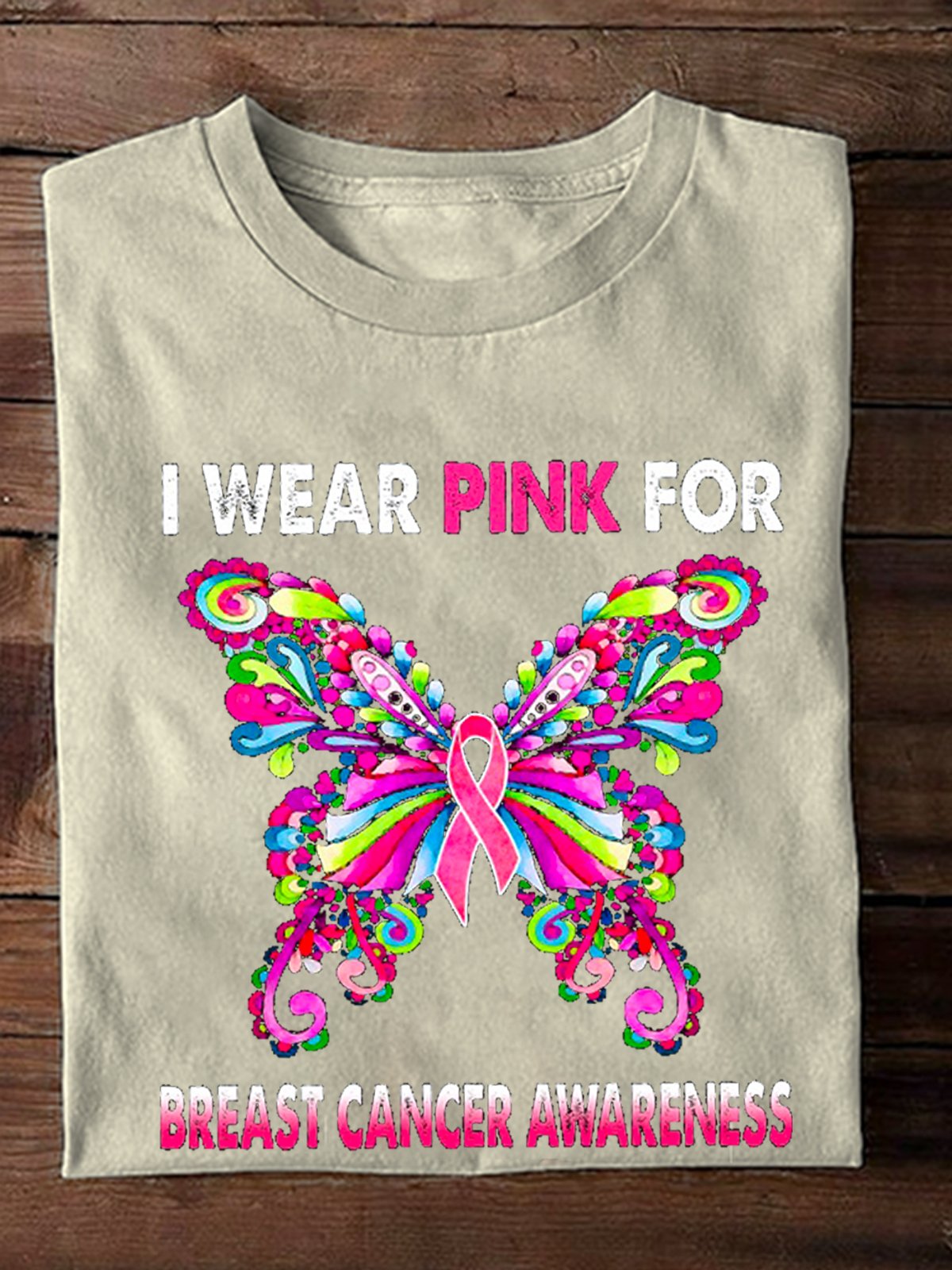 I Wear Pink For Breast Cancer Awareness Breast Cancer T-Shirt