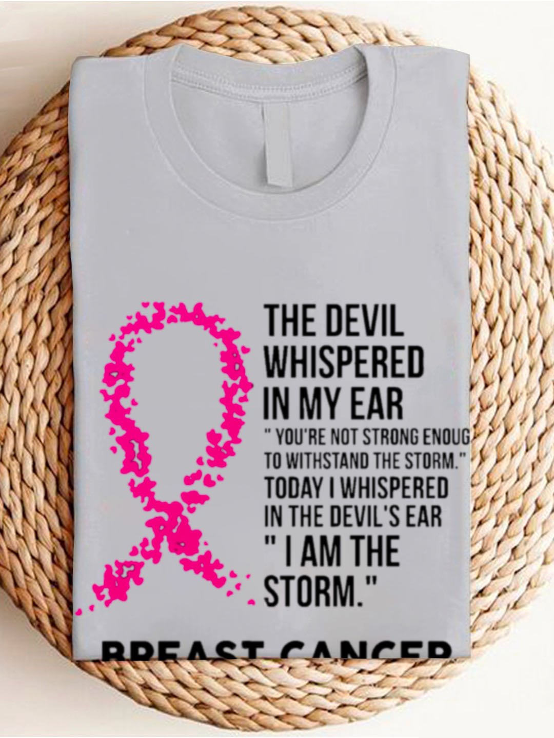 Breast Cancer Awareness Print Casual  Breast Cancer T-Shirt