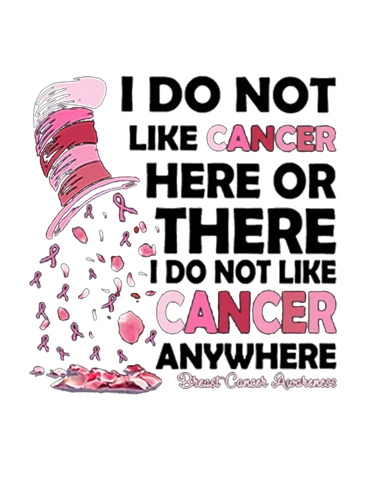 Breast Cancer Awareness I Do Not Like Cancer Here Or There I Do Not Like Cancer Anywhere Breast Cancer Sweatshirt