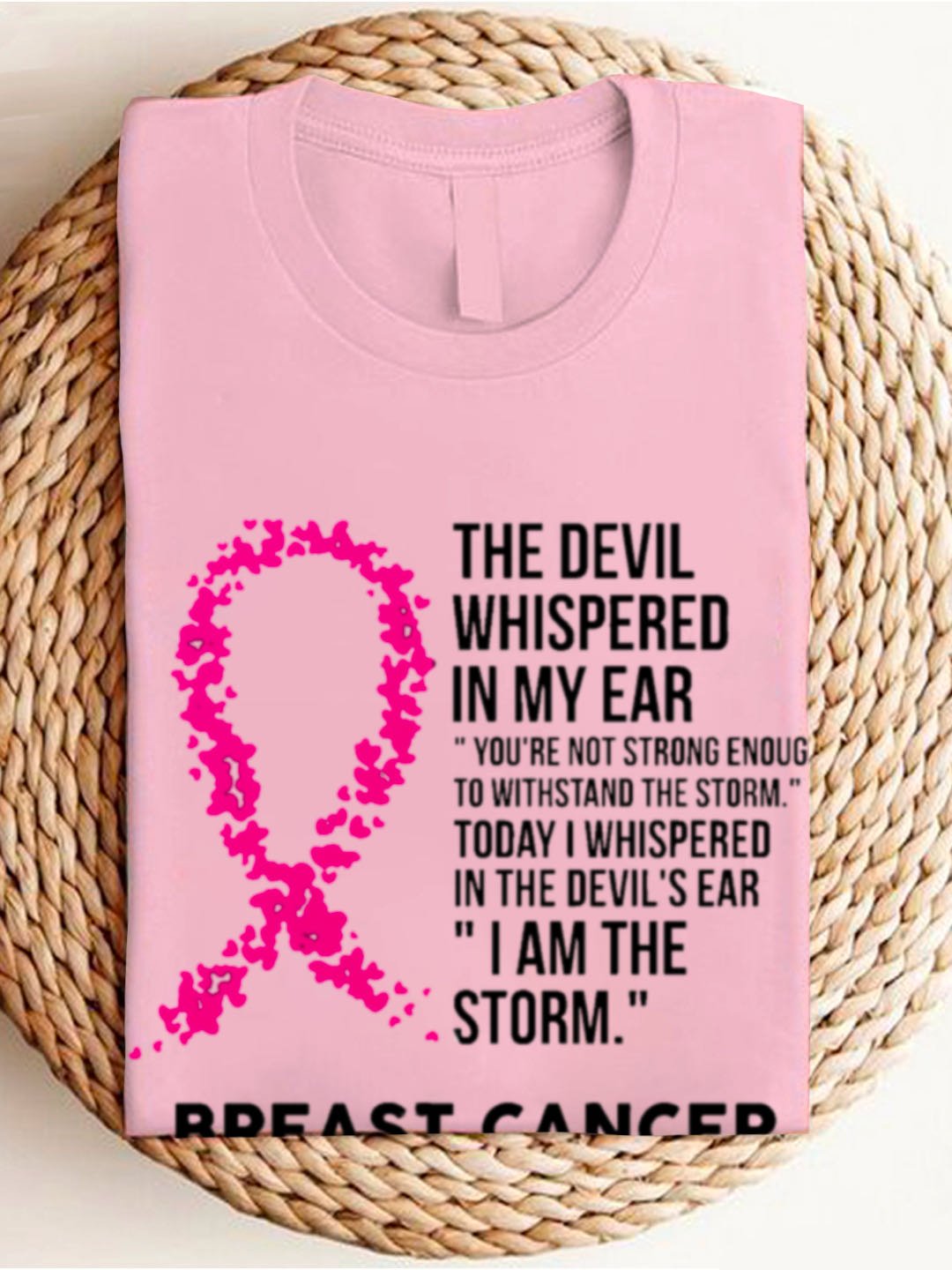 Breast Cancer Awareness Print Casual  Breast Cancer T-Shirt