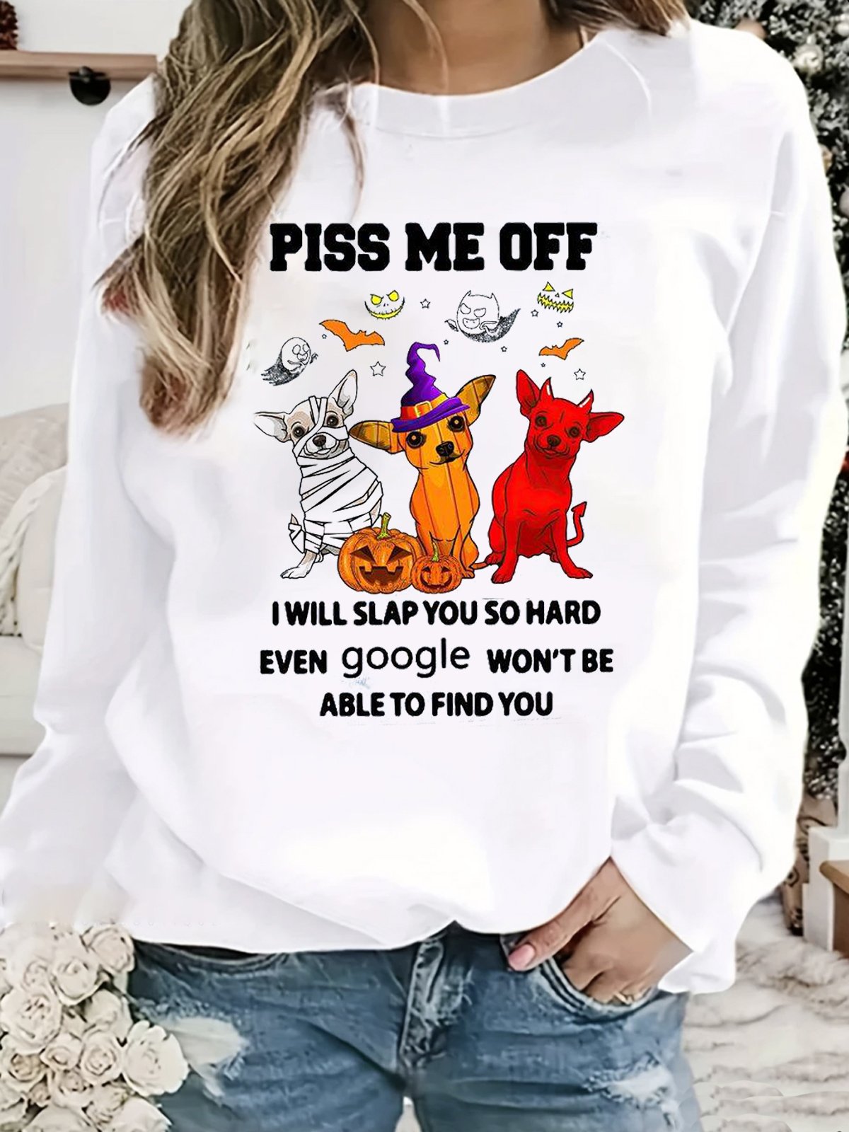 plss me off witch Halloween  Sweatshirt