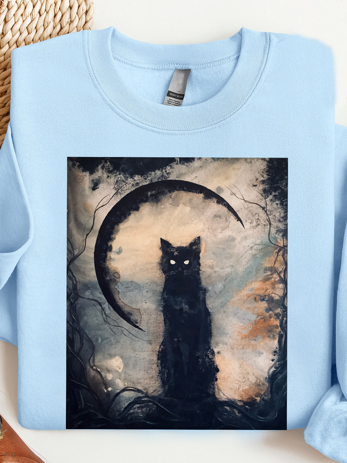 Cat Crew Neck Cotton Sweatshirt