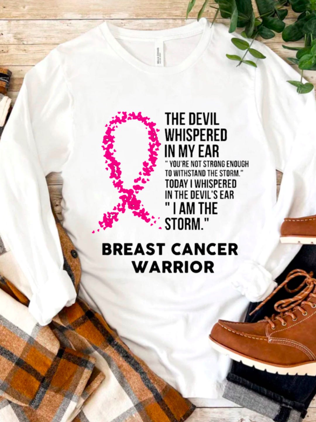 Breast Cancer Awareness Print Casual  Breast Cancer T-Shirt