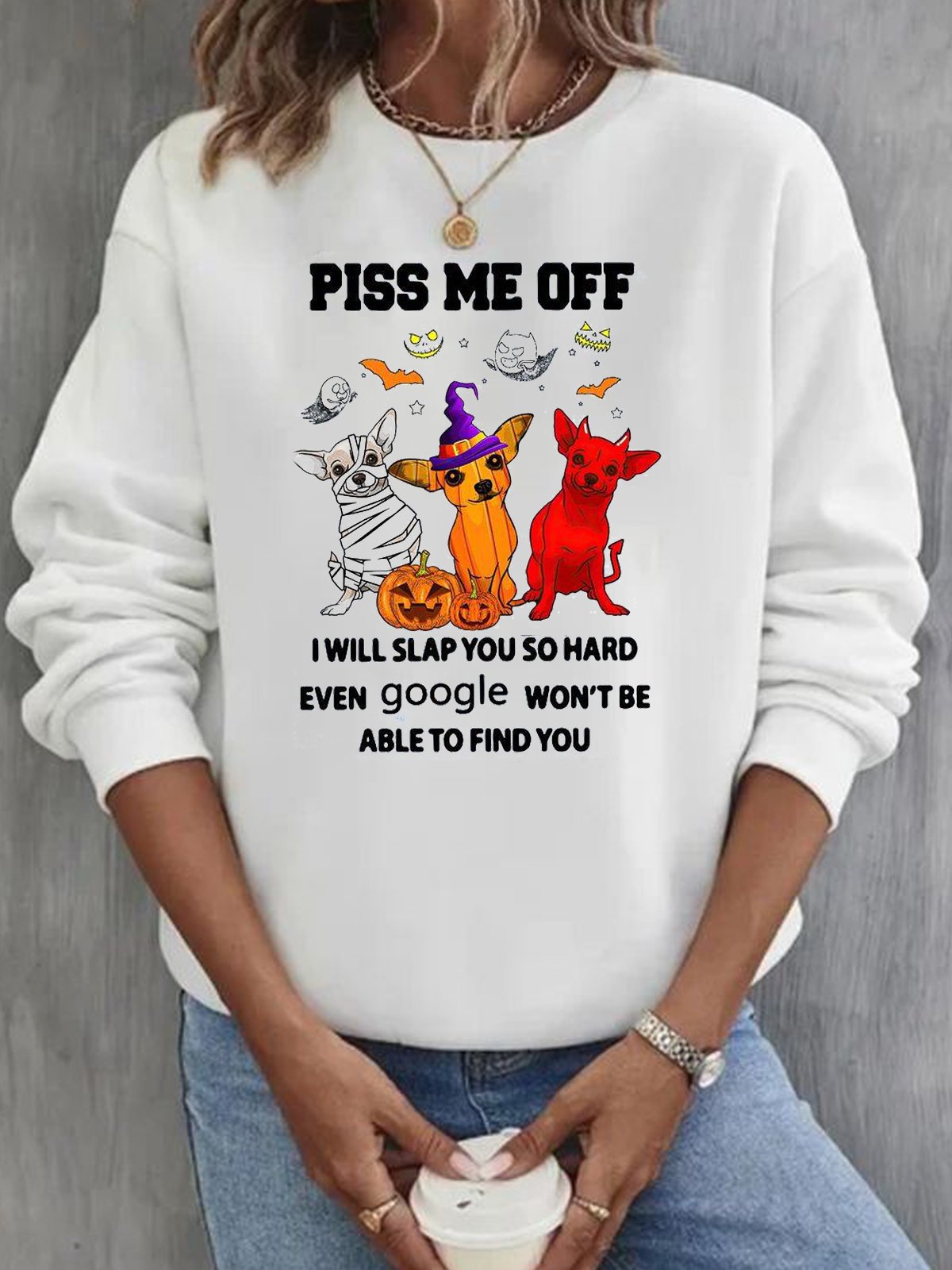 plss me off witch Halloween  Sweatshirt