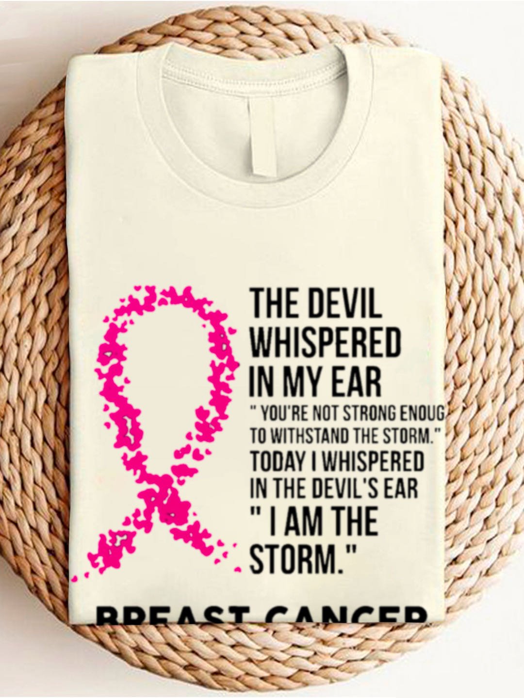 Breast Cancer Awareness Print Casual  Breast Cancer T-Shirt