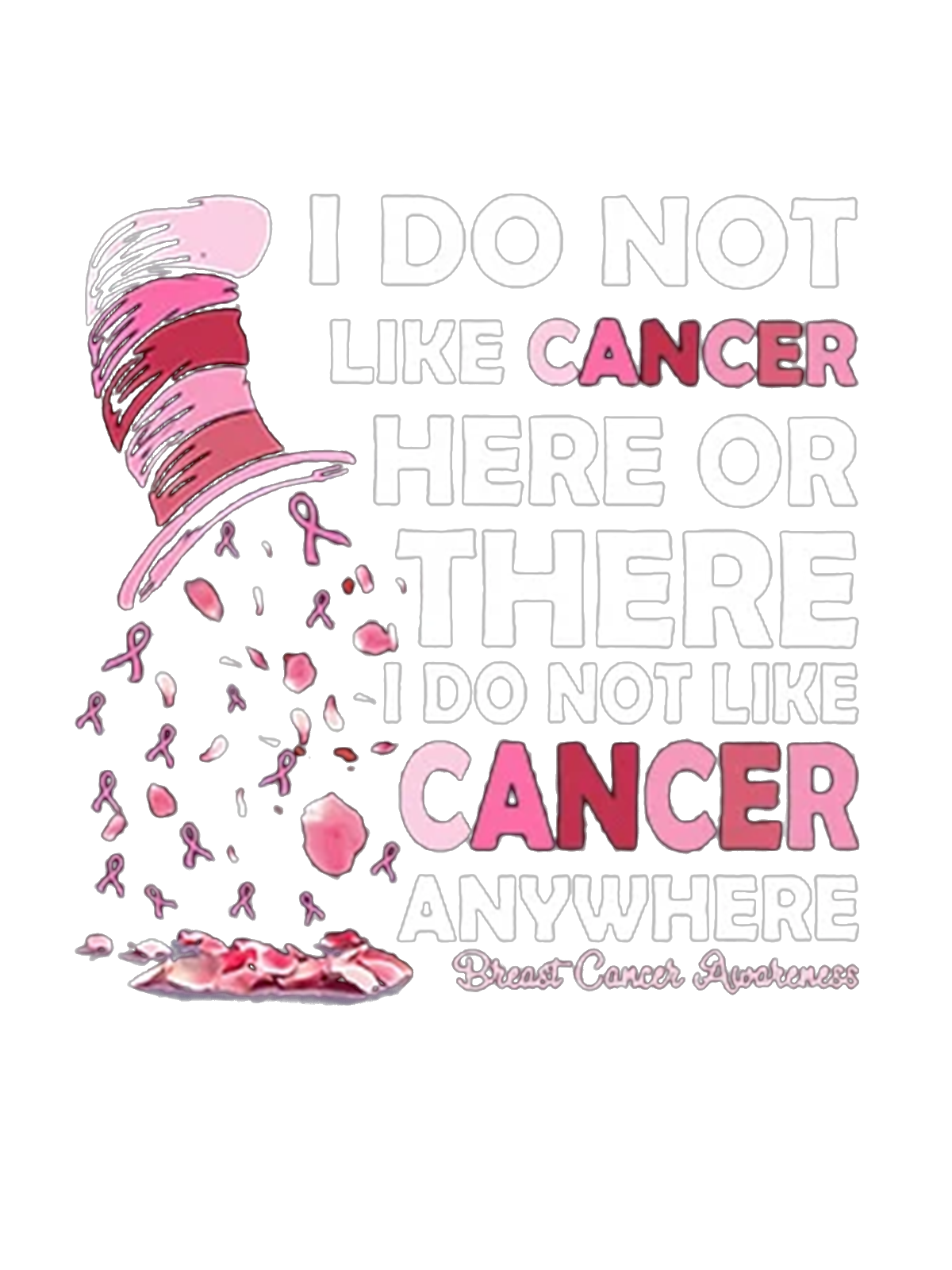 Breast Cancer Awareness I Do Not Like Cancer Here Or There I Do Not Like Cancer Anywhere Breast Cancer Sweatshirt