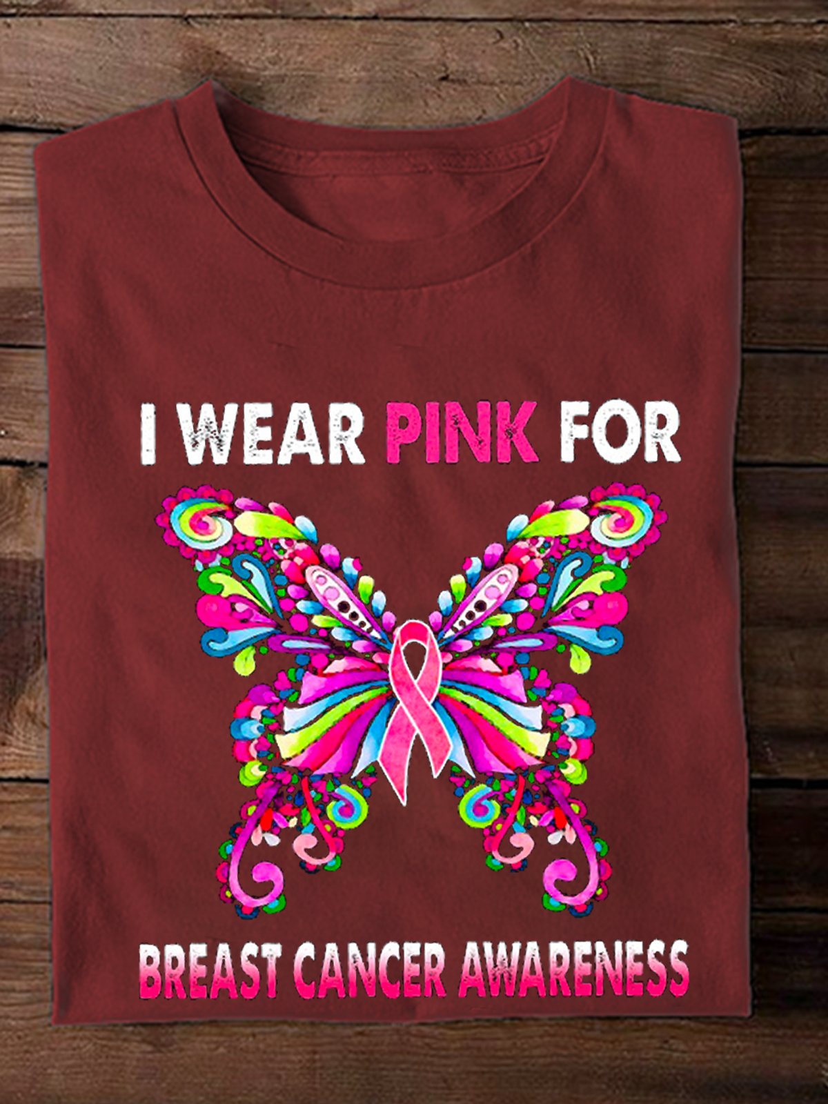 I Wear Pink For Breast Cancer Awareness Breast Cancer T-Shirt