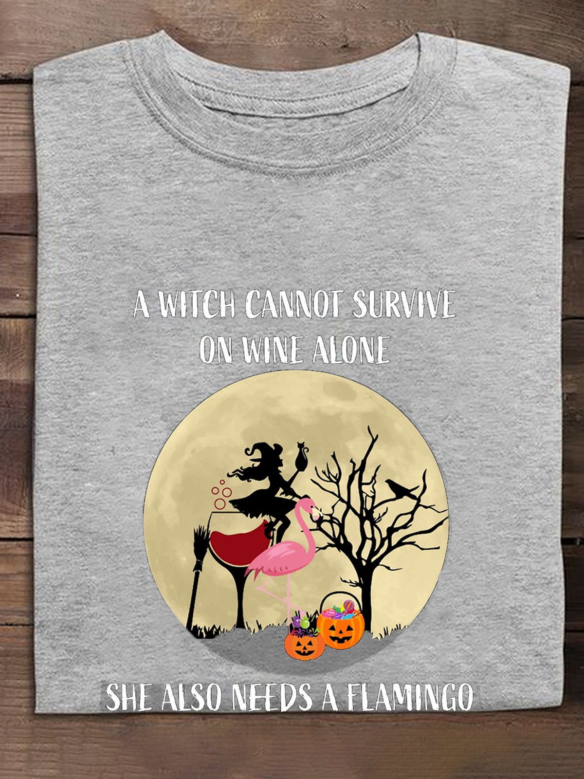 Witch, Wine, Flamingo Halloween Shirt, Halloween Flamingo witch Halloween T-Shirt