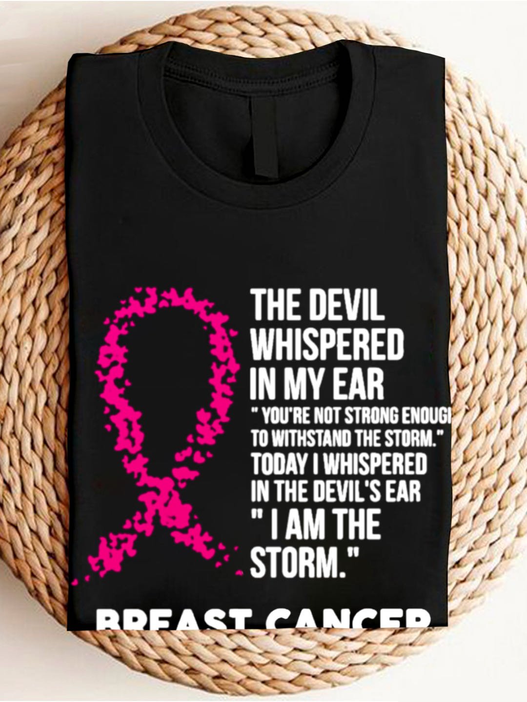 Breast Cancer Awareness Print Casual  Breast Cancer T-Shirt