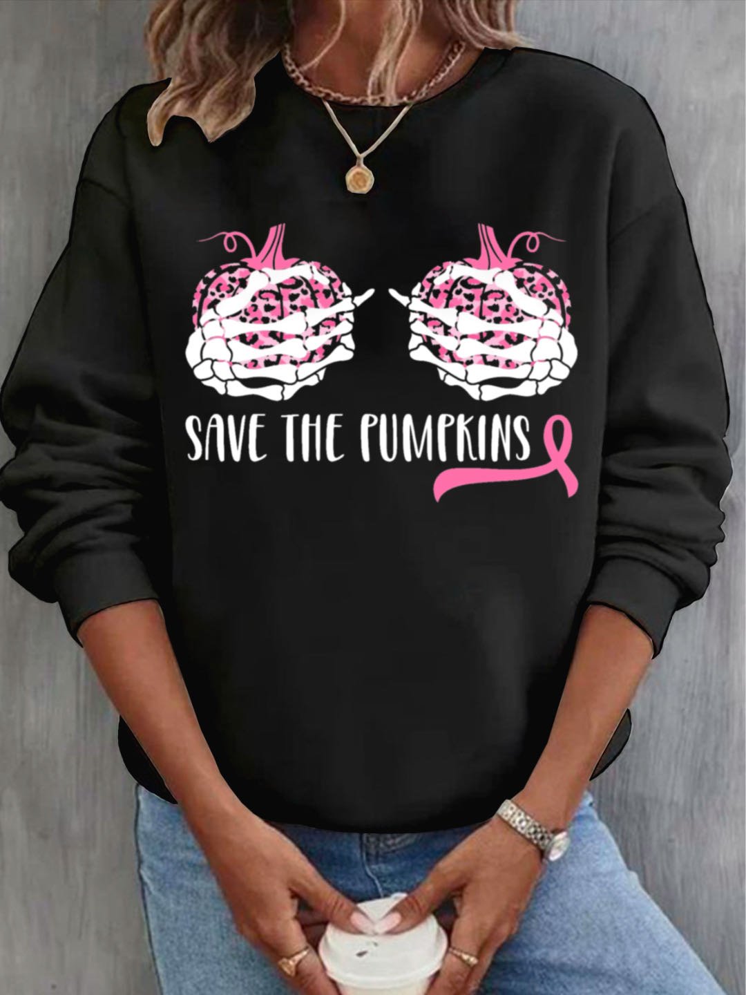 SAVE THE PUMPKINS Breast Cancer	Breast Cancer Awareness Month Sweatshirt