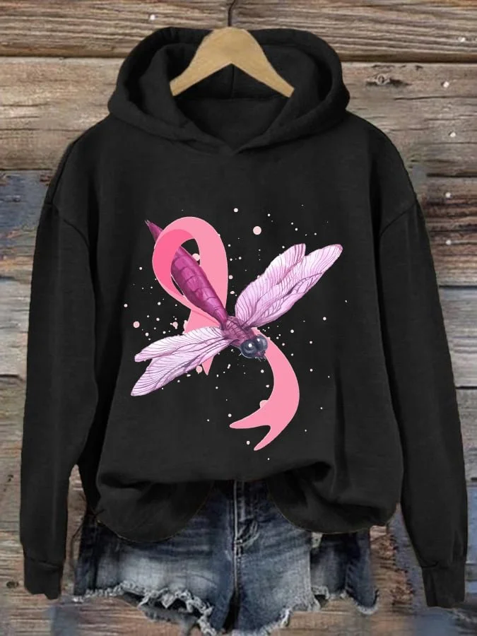 Loose Casual Breast Cancer Breast Cancer Awareness Month Hoodie